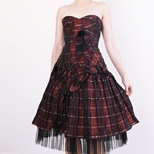 BCBGMAXAZRIA dress size 0 Strapless Plaid Tartan